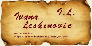 Ivana Leškinović vizit kartica
